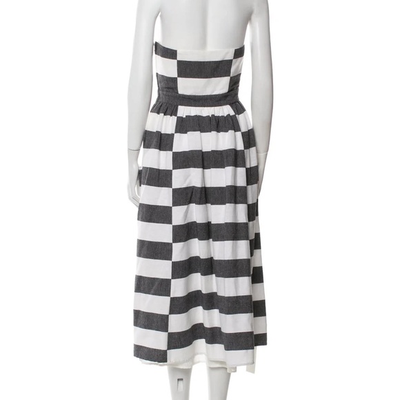RARE Mara Hoffman Striped Gray and White Cutout Midi Dress NWT - Picture 6 of 15